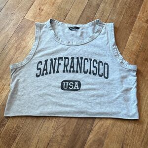 SHEIN Gray SANFRANCISCO USA Muscle Tee